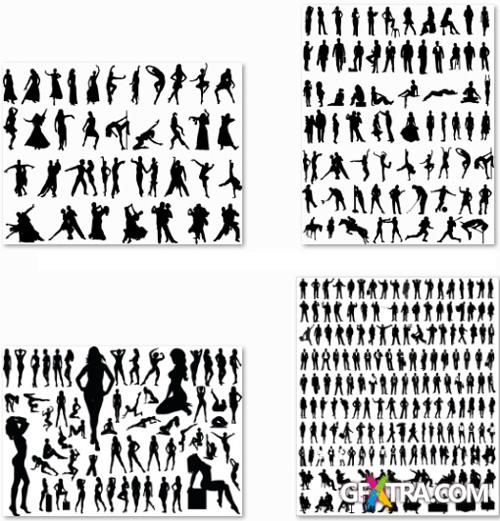 Silhouettes of People - Vector Stock