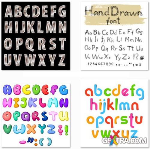 Alphabet, Numbers and Symbols #2 - 25 EPS Vector Stock