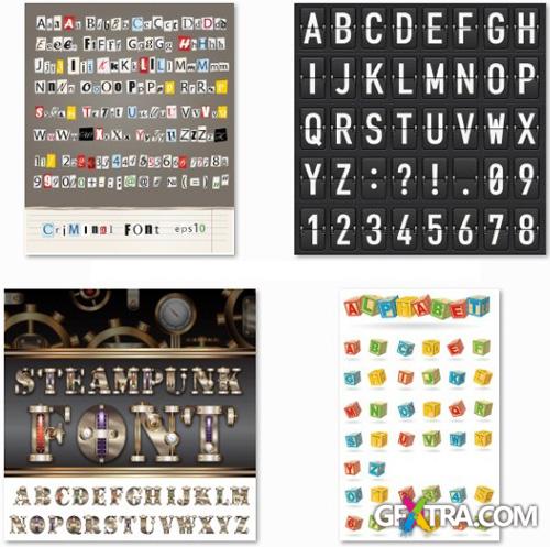 Alphabet, Numbers and Symbols #2 - 25 EPS Vector Stock