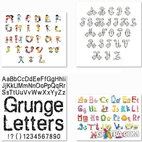 Alphabet, Numbers and Symbols #2 - 25 EPS Vector Stock