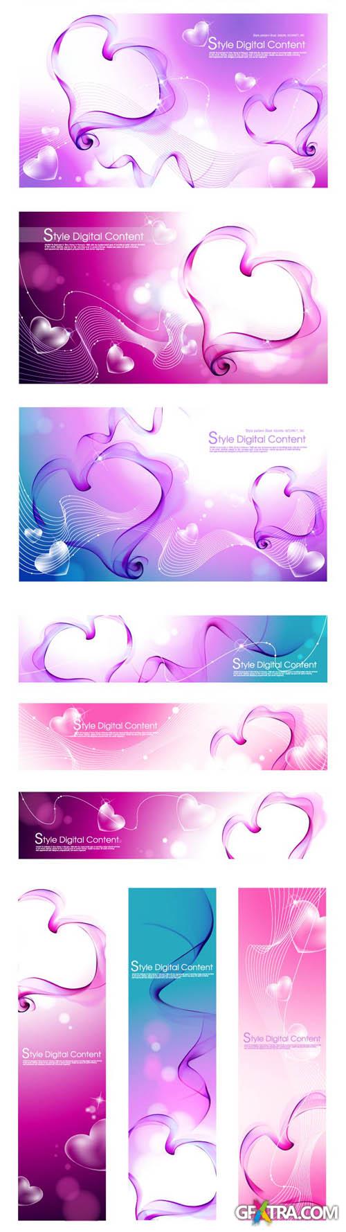 Romantic Vector Digital Backgrounds