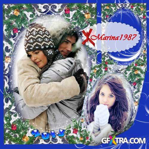 Winter frame for photo - Winter freshness