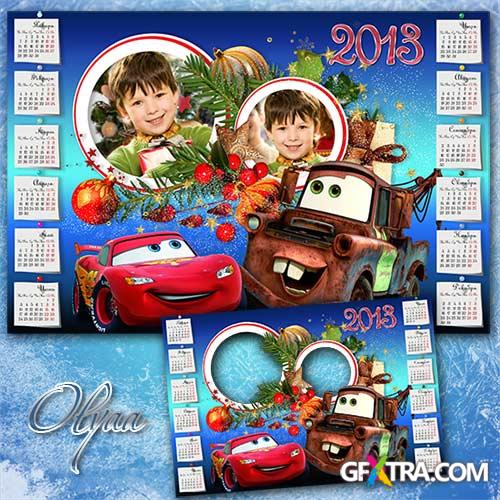 New Year's calendar 2013 with cars