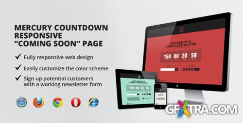 ThemeForest - Mercury Countdown - Responsive “Coming Soon” Page