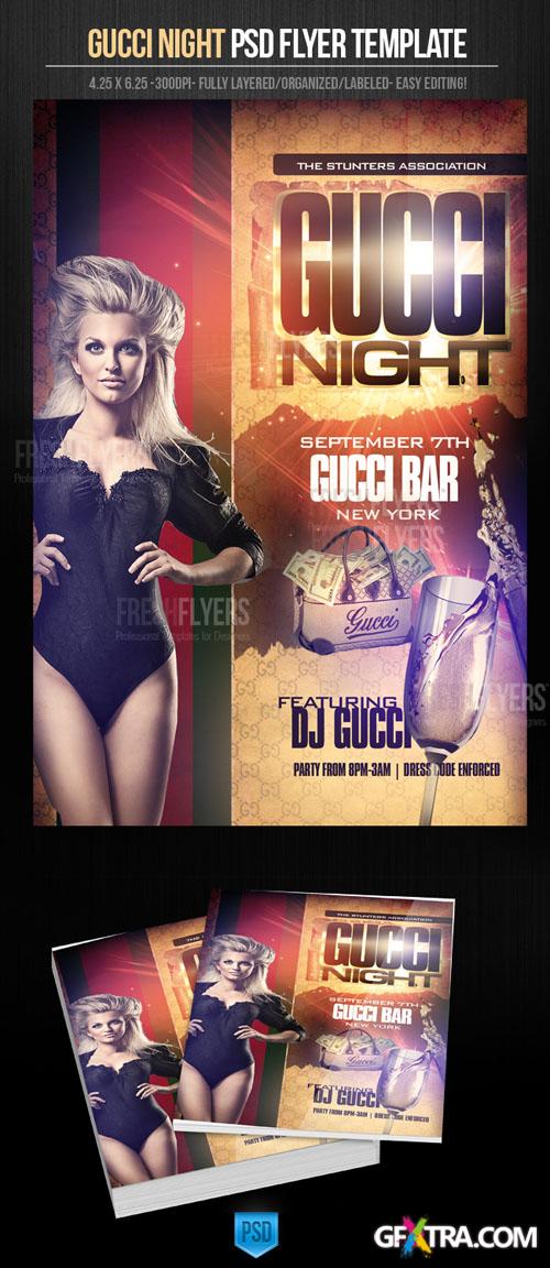 Gucci Night Party Flyer/Poster PSD Template