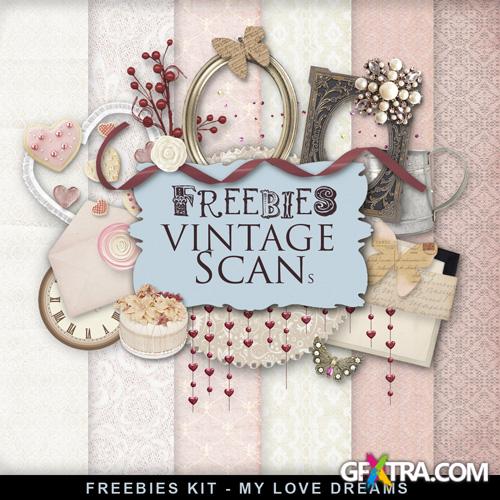 Romantic Scrap-set - My Love Dreams - PNG Cliparts And JPG Papers