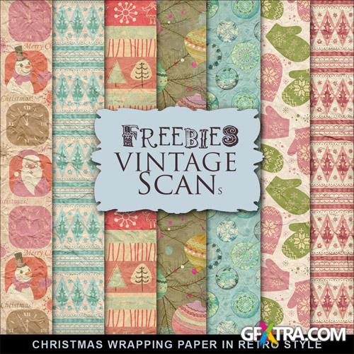 Textures - Christmas Wrapping Paper In Retro Style