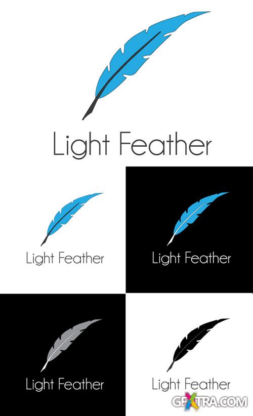 Light Feather Logo Vector Template