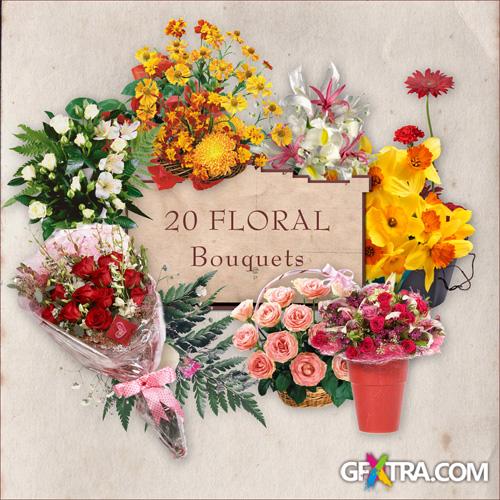 Scrap-kit - 20 Floral Bouquest