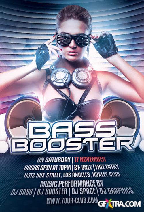 Bass Booster Party Flyer/Poster PSD Template