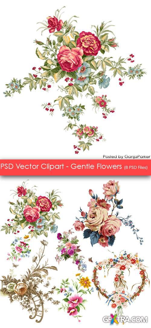 PSD Cliparts - Gentle Flowers