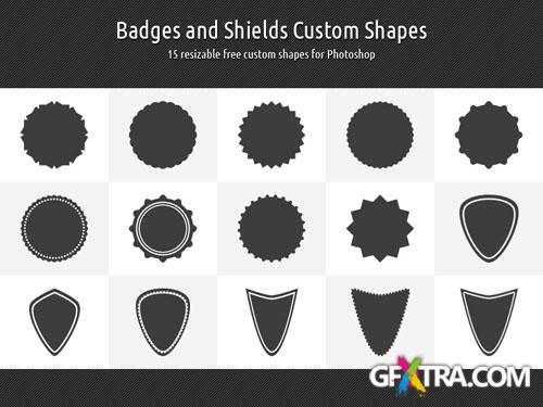 Badges and Shields Custom Photoshop Shapes