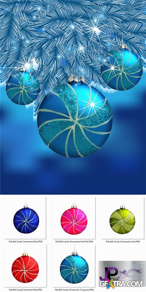 Christmas ornaments - Flat Ball Candy Ornaments