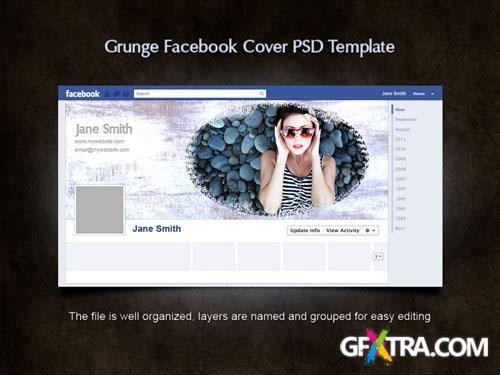 Grunge Facebook Cover PSD Template