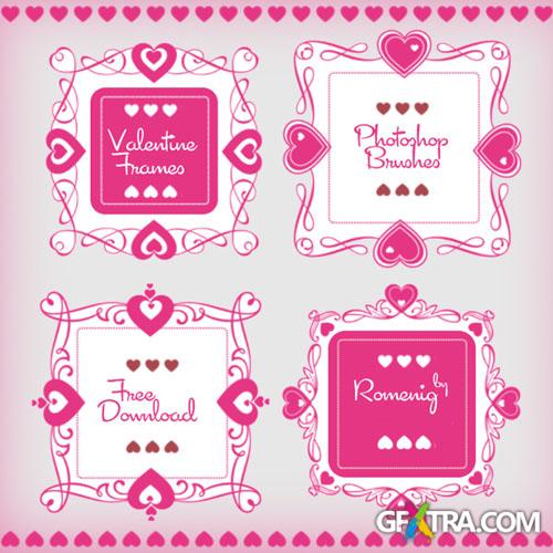 Cute Valentine Frames Photoshop Brushes