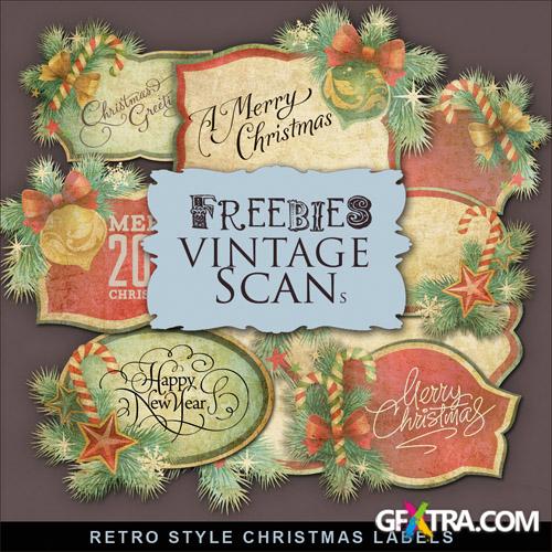 Scrap-kit - Retro Style Christmas Labels