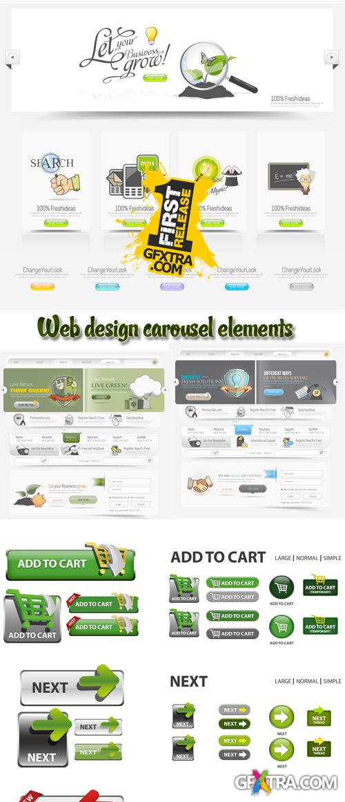 Stock: Web design carousel elements with icons set