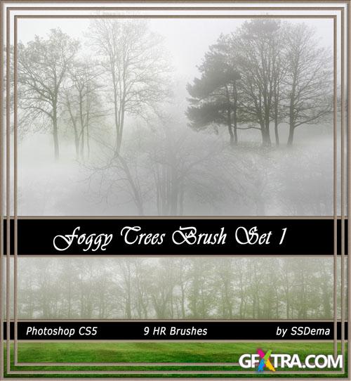 Foggy Trees Photoshop Brushes #1