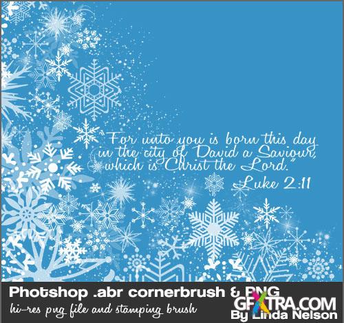 Snow Corner Photoshop Brushes #3