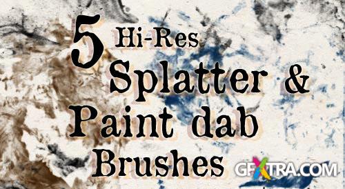 5 Splatter and Paint Dabs Photoshop Brushes