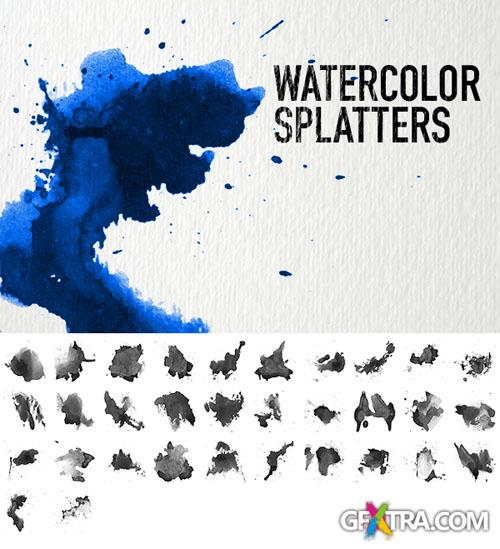 Watercolor Splatters Photoshop Brushes