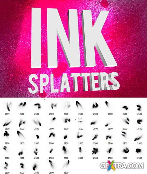 Grungy Ink Splatter Sprays Photoshop Brushes