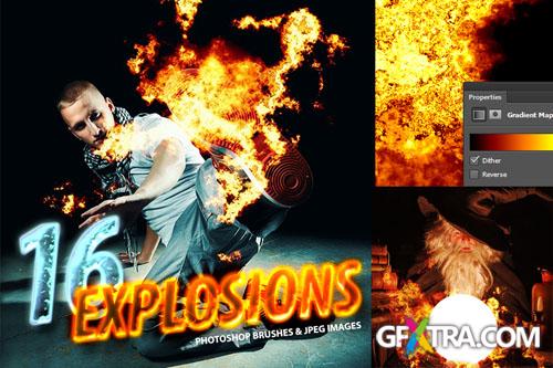 16 Photorealistic Explosion Photoshop Brushes