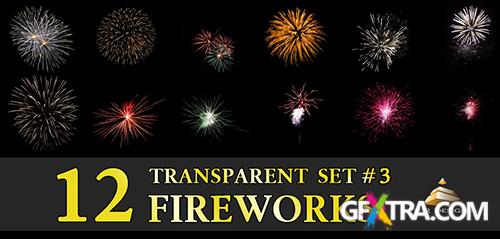 12 Transparent Fireworks Clipart Set 3