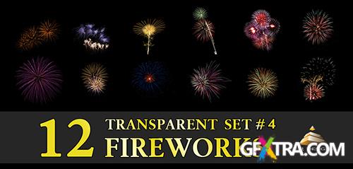 12 Transparent Fireworks Clipart Set 4