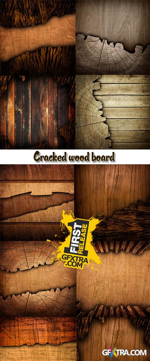 Stock Photo: Cracked wood board