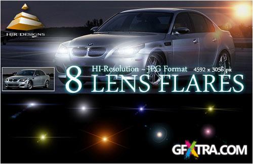 8 Hi-Res Lens Flares Clipart