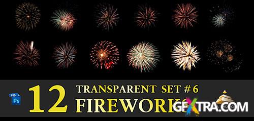 12 Transparent Fireworks Clipart Set 6