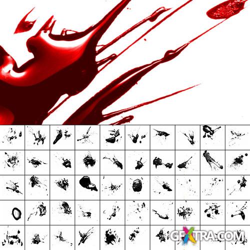 Glossy Blood Splatter Photoshop Brushes