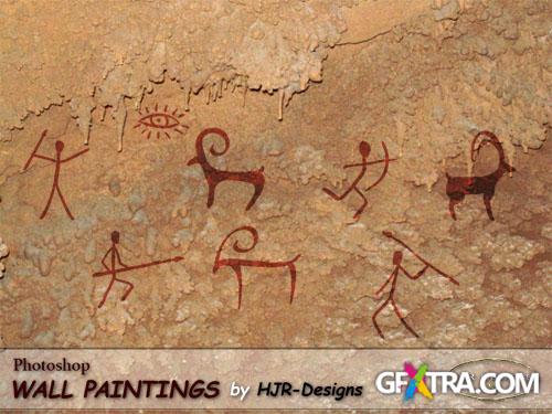 8 Prehistoric Wall Paintings Photoshop Brushes