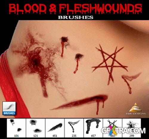 Blood and Fleshwounds Photoshop Brushes