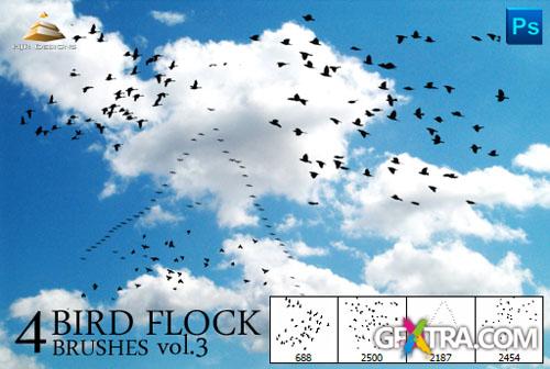 4 Bird Flock Photoshop Brushes #3