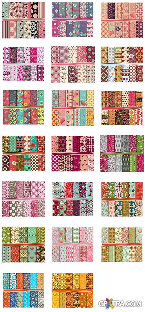 SS Scrapbook seamless patterns #2 - Stock vector