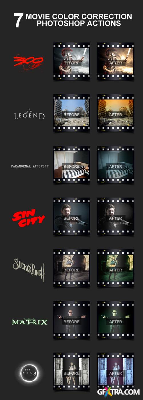 7 Movie Color Correction Photoshop Actions