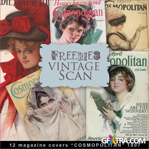 Scrap-kit - 12 Magazine Covers "COSMOPOLITAN" 1907