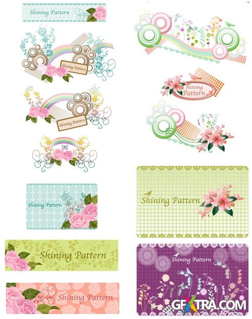 2 Vector Sets Romantic Pattern