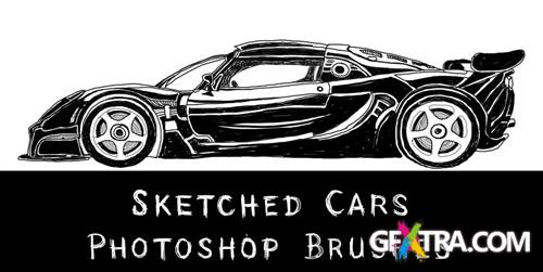 Sketched Cars Photoshop Brushes