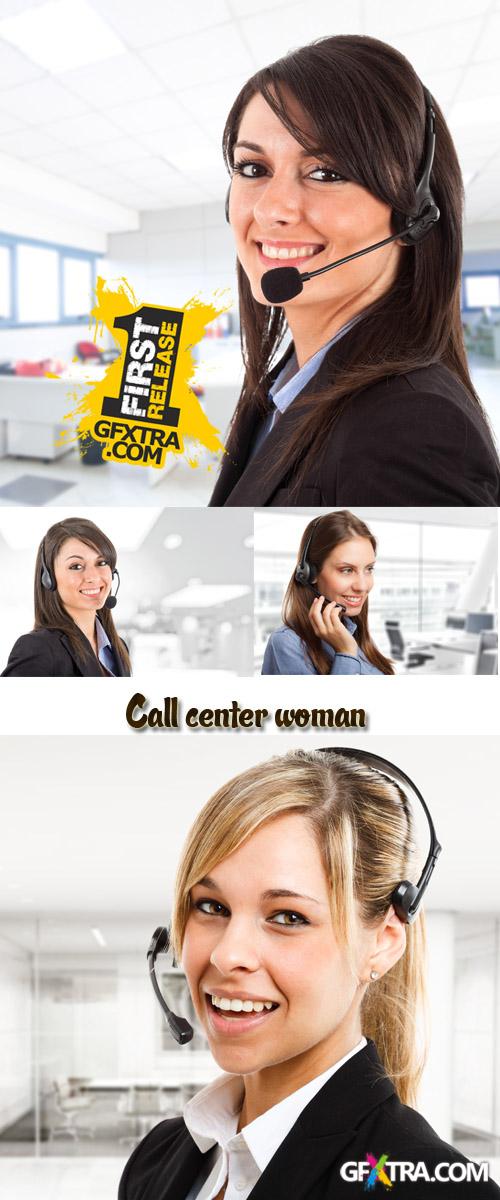 Stock Photo: Call center woman