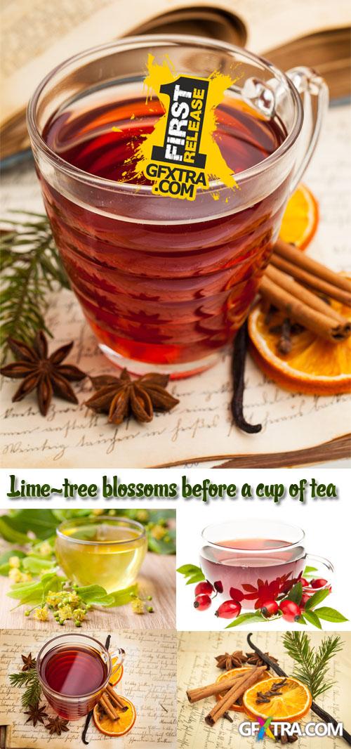 Stock Photo: Lime-tree blossoms before a cup of tea