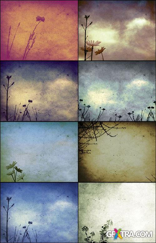 8 Floral Composite Textures + Brushes Set 1