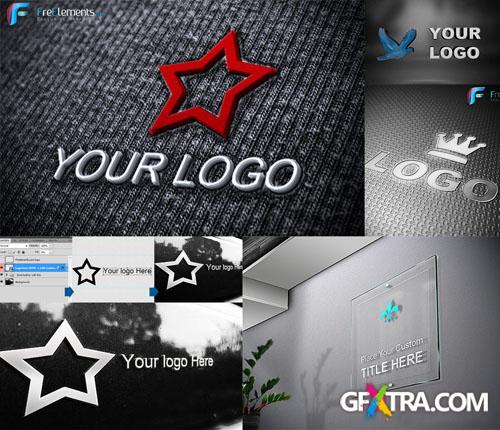 6 3D Logo Mockup PSD Template