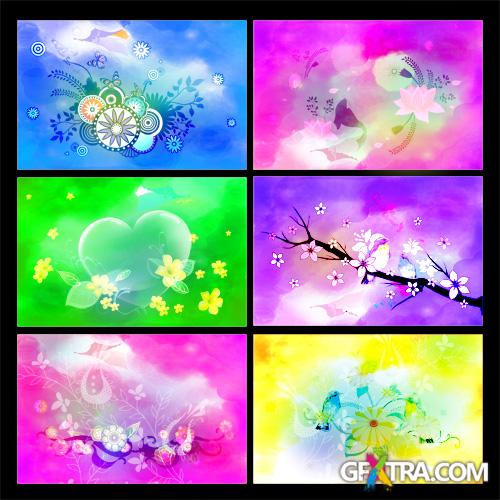 PSD Source - Background Fashion Pattern With Flowers