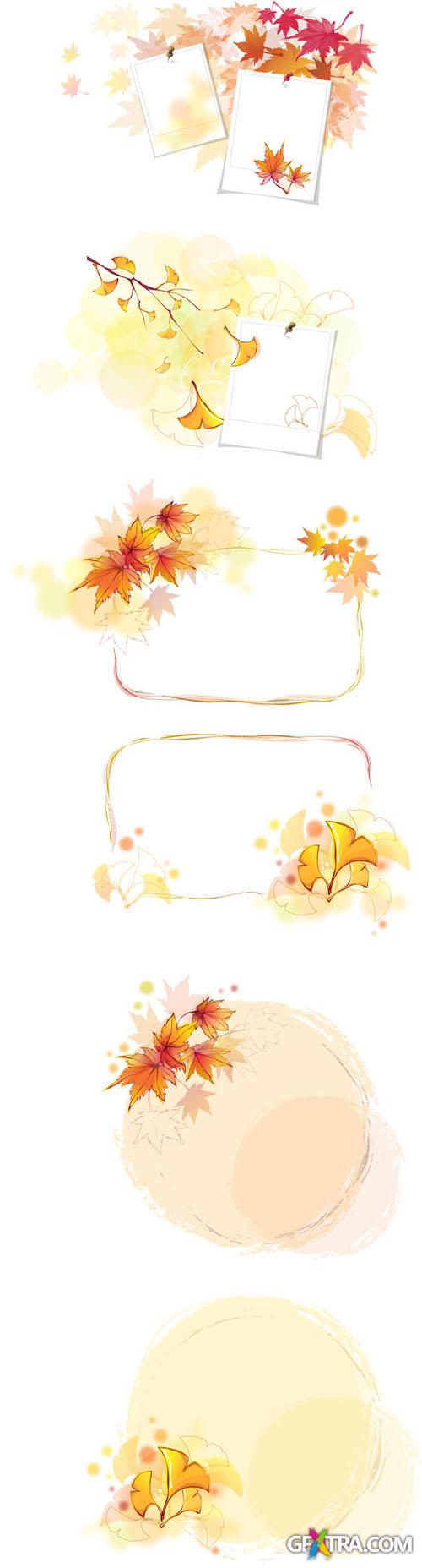 Vector Frames Autumn Leaves 2