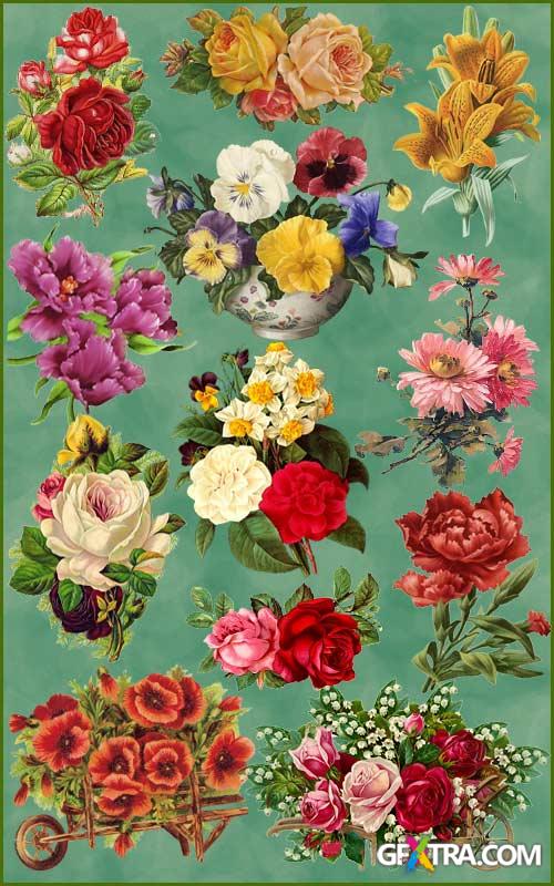 Clipart - Vintage flowers 2