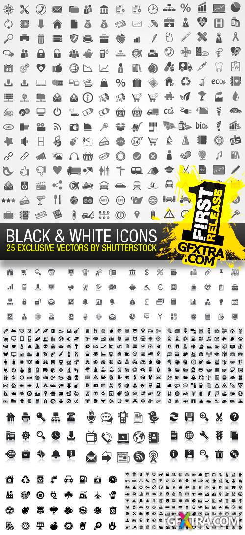 Amazing SS - Black & White Icons, 25xEPS