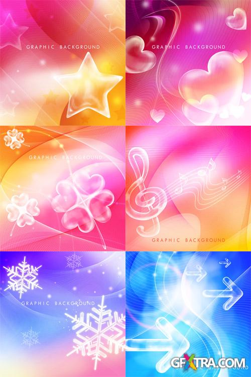 6 PSD - Colored abstract graphic backgrounds vol.2